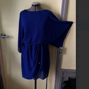 Blue waist tie dress